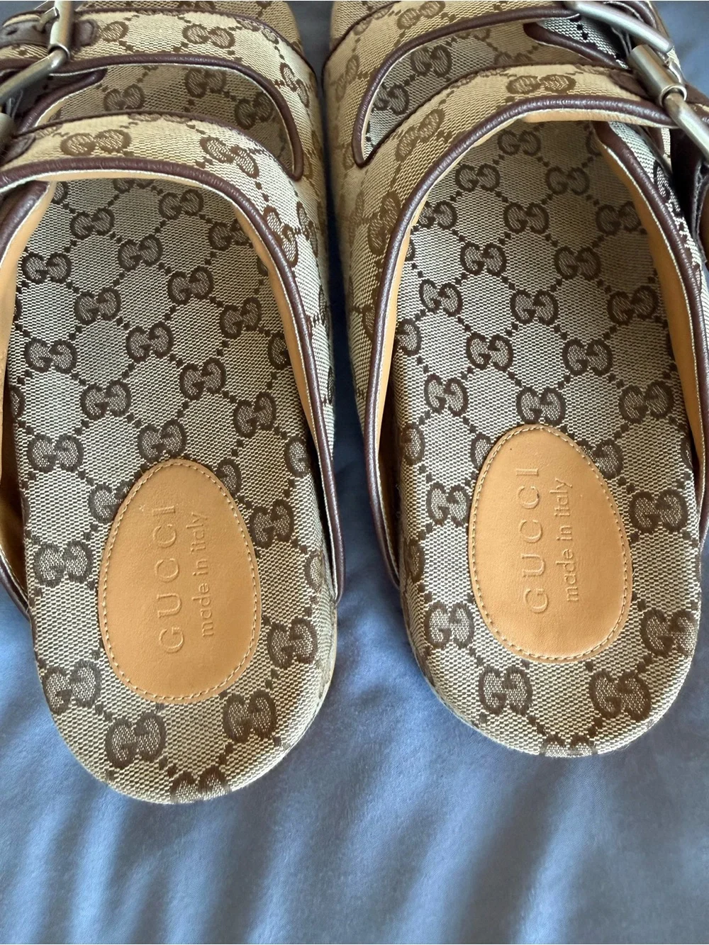 GUCCI Men's Sideline GG Canvas Slide Sandals